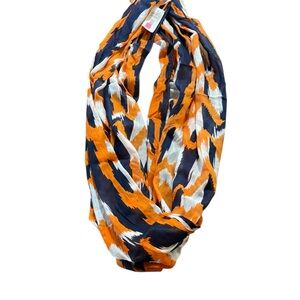 Game day Bold Orange and Navy Patterned Scarf shawl accessories